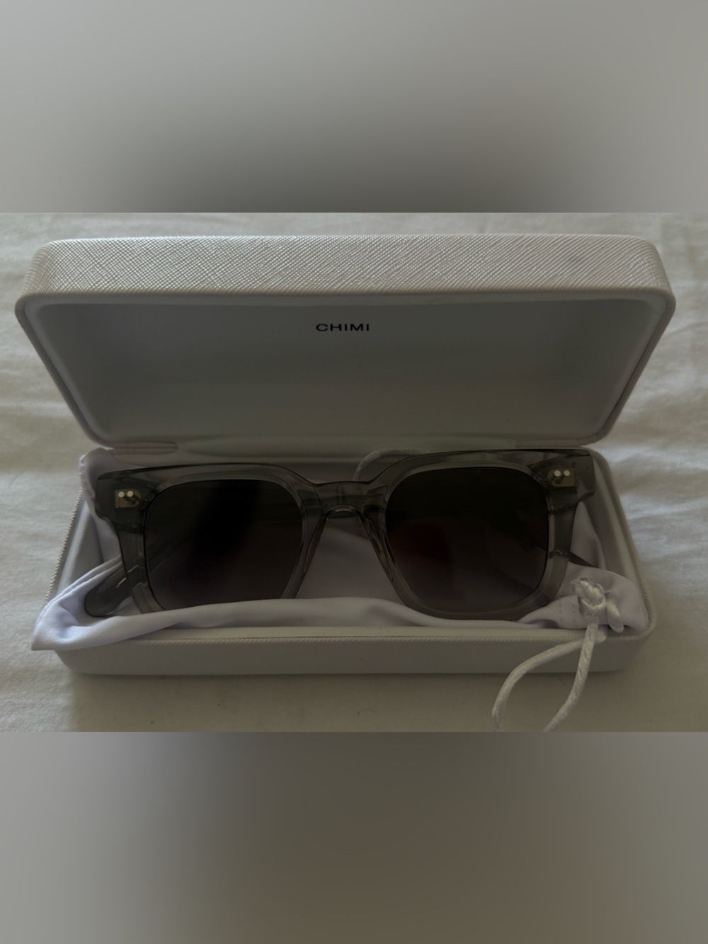 CHIMI Men’s Transparent Gray Square Sunglasses